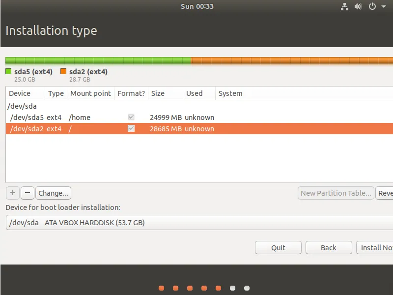 طريقة تقسيم القرص الصلب اثناء تثبيت Ubuntu كنظام اساسي
