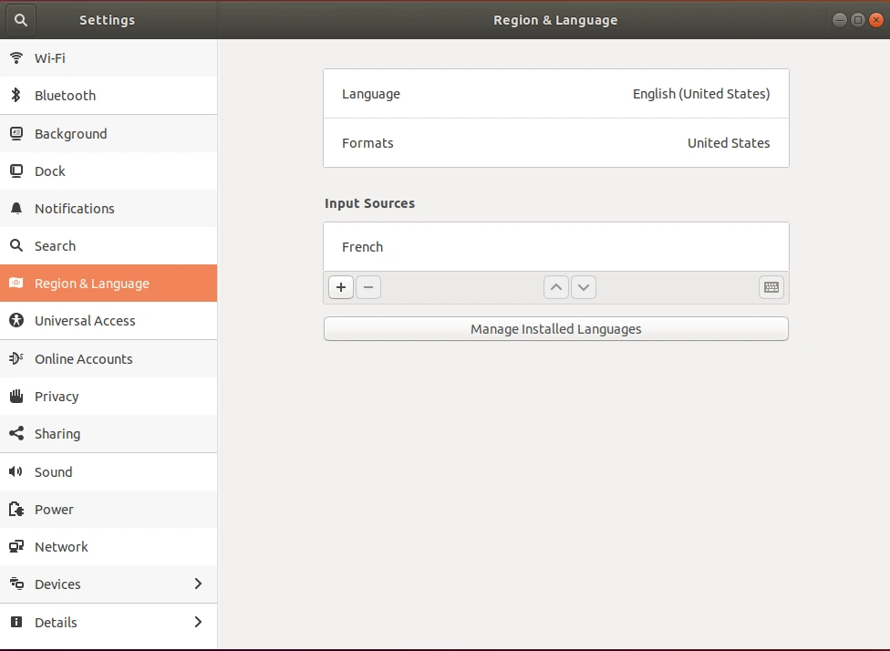 اضافة لغات للوحة المفاتيح في Ubuntu