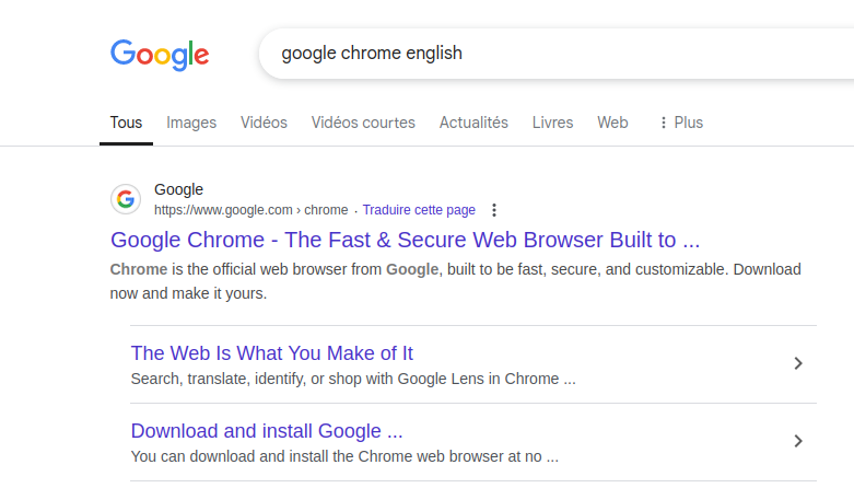 طريقة البحث على Google Chrome في Ubuntu