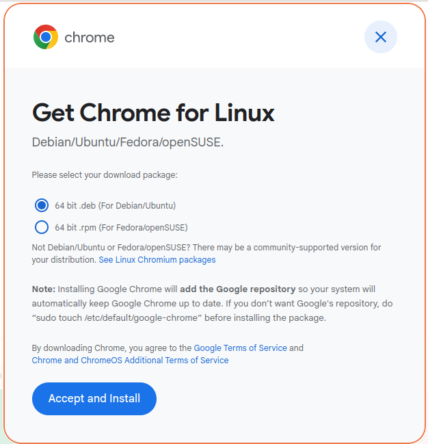 طريقة التحميل Google Chrome على Ubuntu من الموقع الرسمي